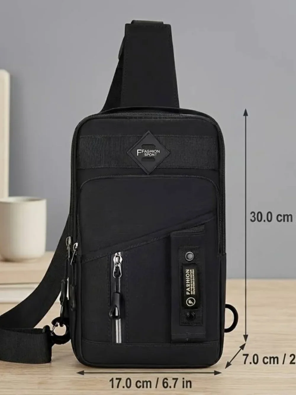 Multi Pocket Sling Bag Crossbody Chest Bag Large Capacity Shoulder Pack